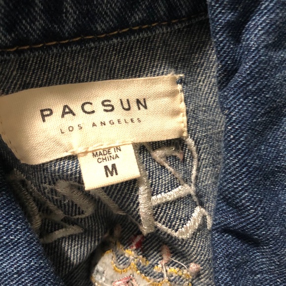 PacSun Cool Lost Girls Embroidered Denim Vest 0022 - Picture 6 of 8